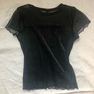 Shimmery Black Mesh T-Shirt